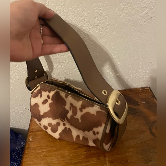 Cow print brown bag - Picture 3 of 4